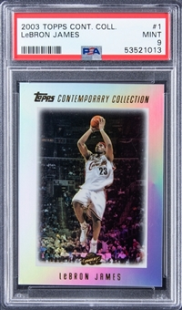 2003/04 Topps Contemporary Collection #1 LeBron James Rookie Card - PSA MINT 9
